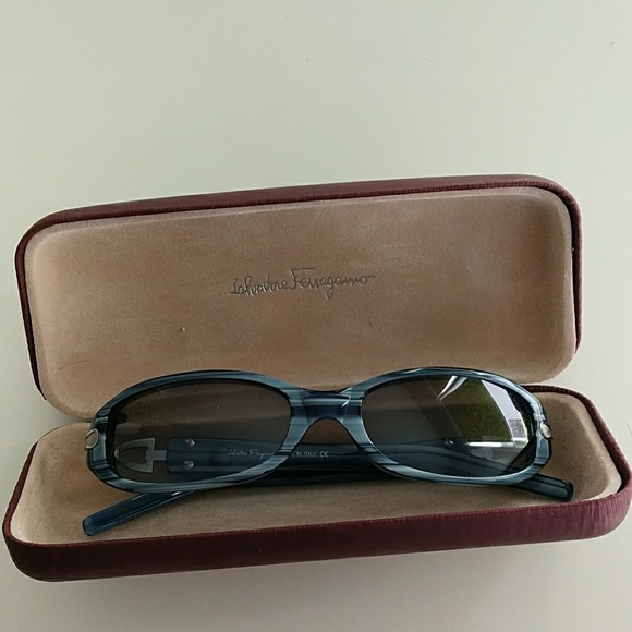 Salvatore Ferragamo Accessories - Salvador Ferragamo Blue Italian Sun Glasses
